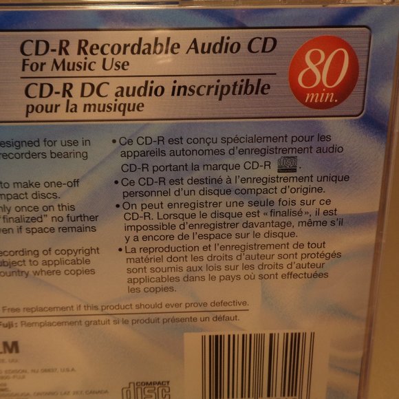 Fuji CD-R Audio / New / 80 Minutes / For Music Use / Recordable Audio CD - Picture 5 of 7